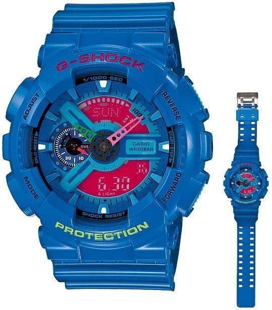 Casio Watch Band GA-110 HC-2AV. Glossy blue G-Shock Original Strap