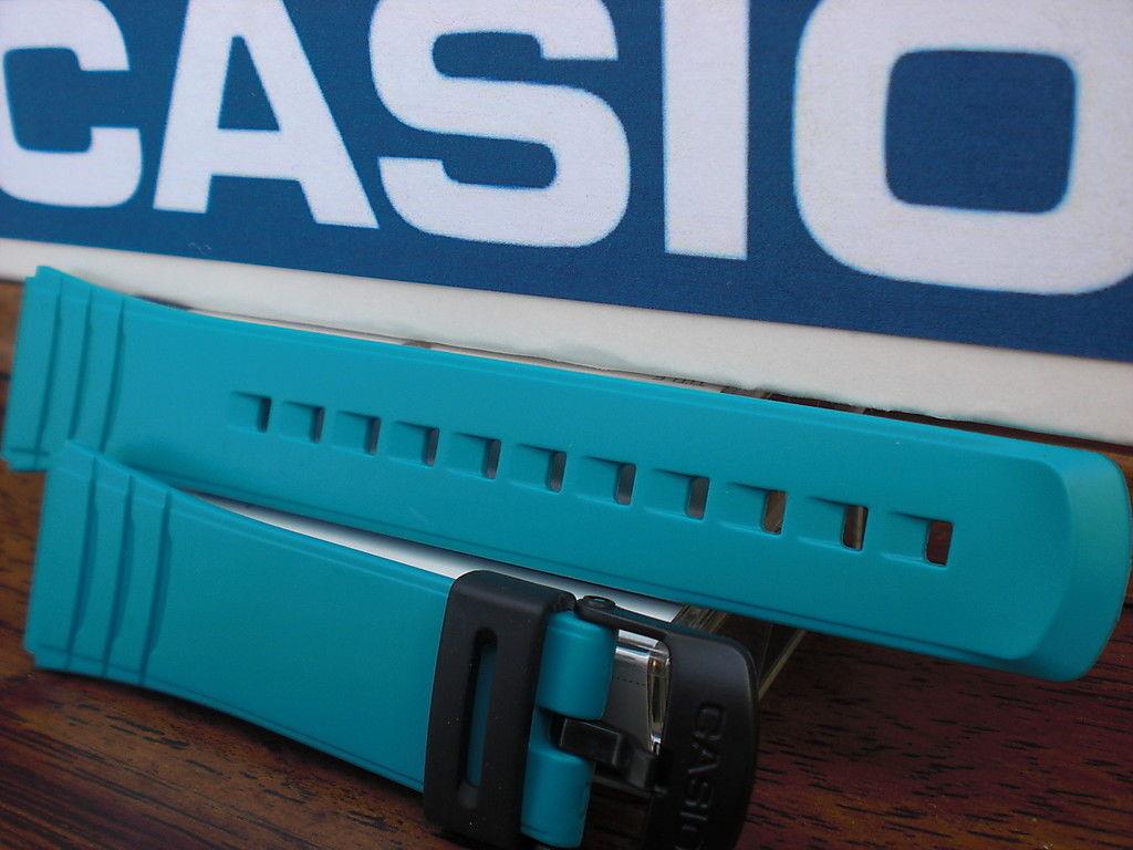 Casio Watchband DBC-32 Data Bank Turqoise/Aqua Rubber Strap 22mm