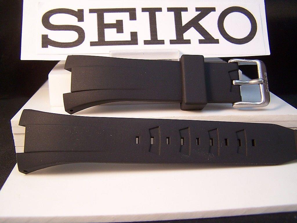 Seiko WatchBand SNA459 Black Resin Integrated Case Fitted Strap w/pins