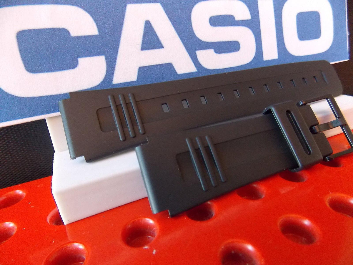 Casio Watchband CA-56, LDF-40, DBC-V50, DB-V30 Black Resin Calculator Strap