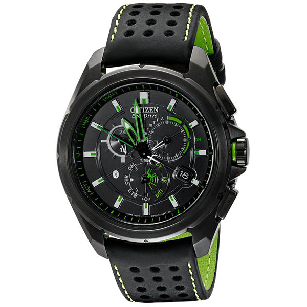 Citizen Proximity Watchband Mod: AT7035 Bk Plate# W760-S079888 Blk w/Grn Stitch