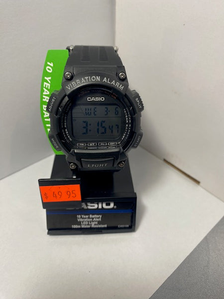 Casio Watch Model W-736 w/NylonGripVelcro Band.Vibration Alarm.100m Water Resist