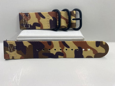 22mm Nylon Ballistic Desert Camouflage Military Style Watchband w/EZ Spring Bar
