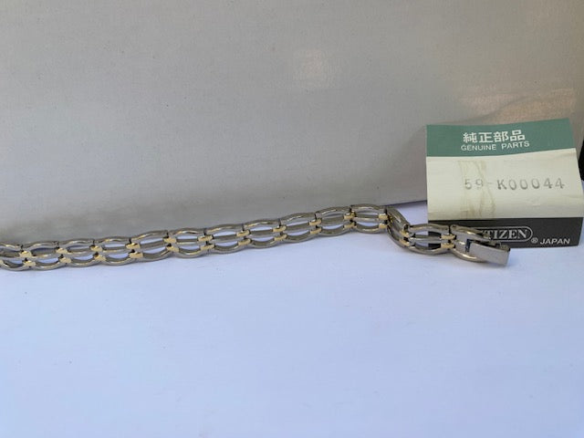 Ladies Bracelet Polished Steel and Gold Tone by Citizen. 19.2cm / 7.5in Length.