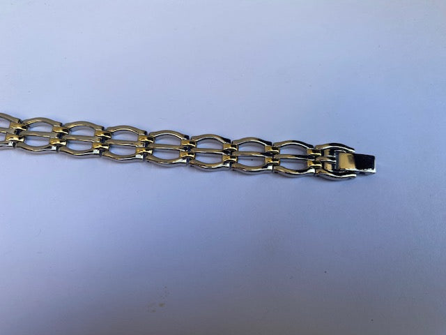 Ladies Bracelet Polished Steel and Gold Tone by Citizen. 19.2cm / 7.5in Length.