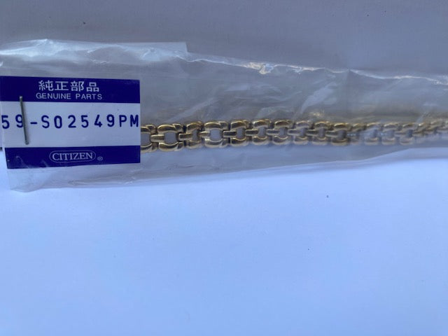 Ladies Bracelet Polished Gold Tone w/faux Diamond Inlay by Citizen.