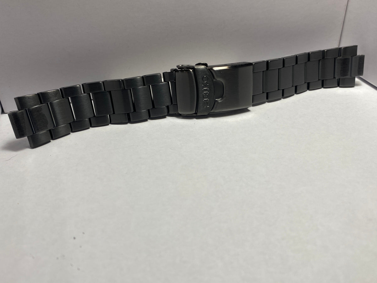 Seiko Original Watchband/Bracelet SRPD65. Black Steel Band w/Push Button Release