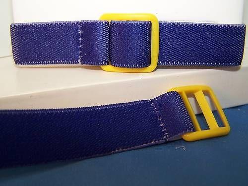 Three Ladies/Kids Fabric Stretchy Watchbands 16mm blue