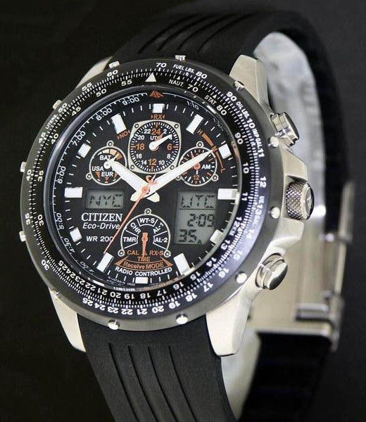 Citizen watchband JY0000. Original Skyhawk Black Resin  Steel Buckle