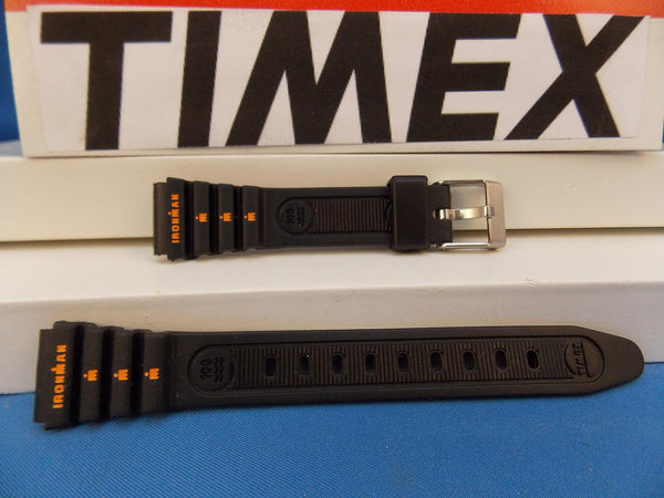 Timex watchband Original Ironman Ladies Black Resin  with Orange Graphics