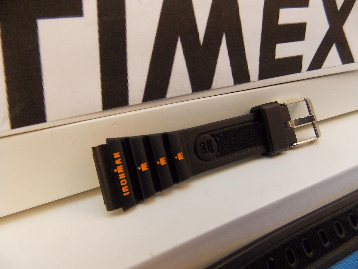 Timex watchband Original Ironman Ladies Black Resin with Orange Graphics