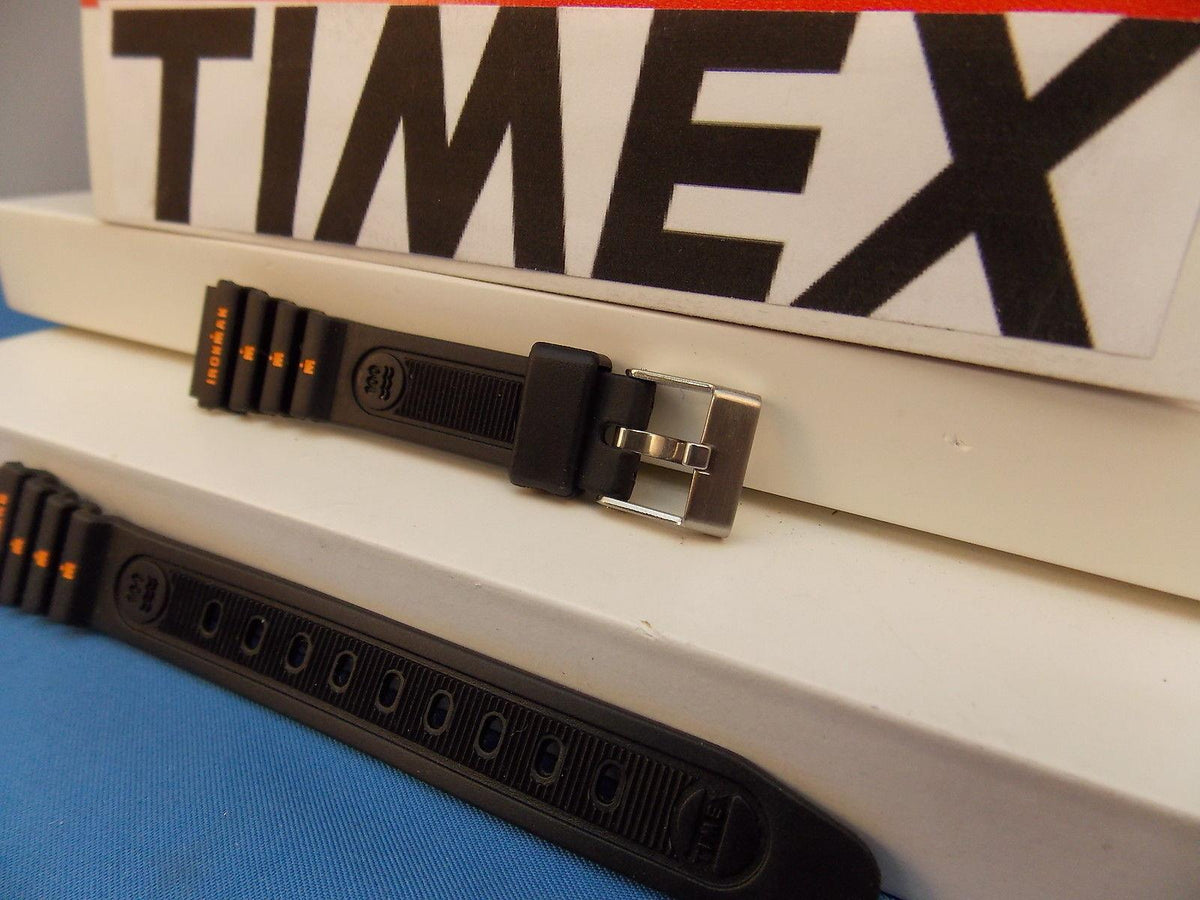 Timex watchband Original Ironman Ladies Black Resin with Orange Graphics