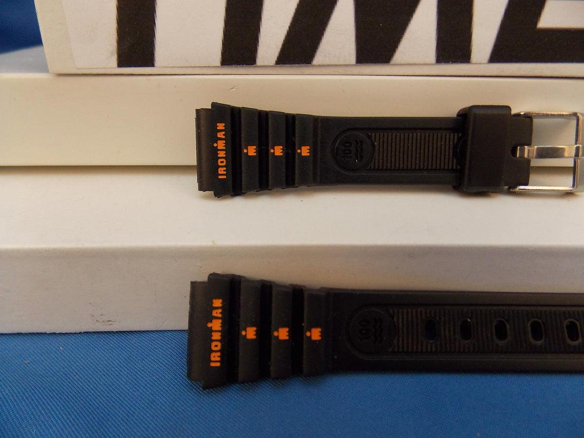 Timex watchband Original Ironman Ladies Black Resin with Orange Graphics