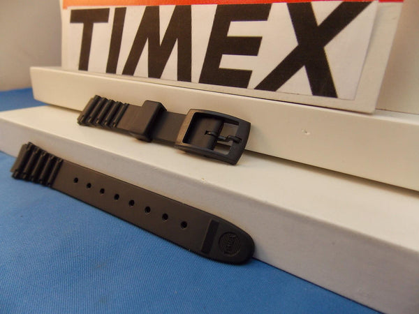Timex watchband Black Max Ladies 12mm Wide Black Resin . 16mm at Shoulder