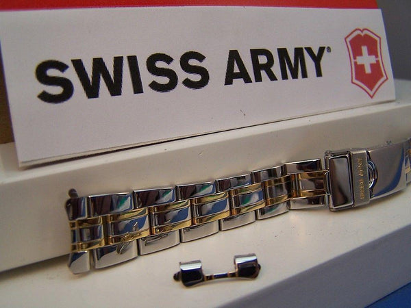 Swiss Army Watchband 20092 Officer Ladies 2 Tone Gld/Silv Polished 15mm Bracelet