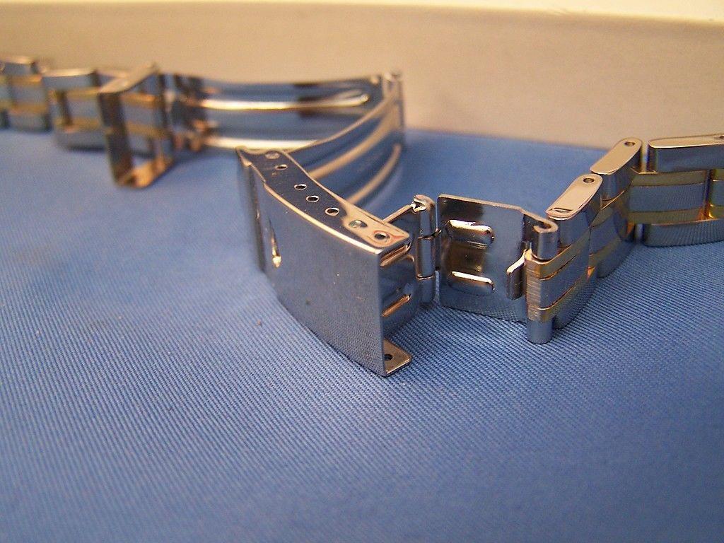 Swiss Army Watchband 20092 Officer Lds 2 Tone Gld/Silv Polished 15mm Bracelet