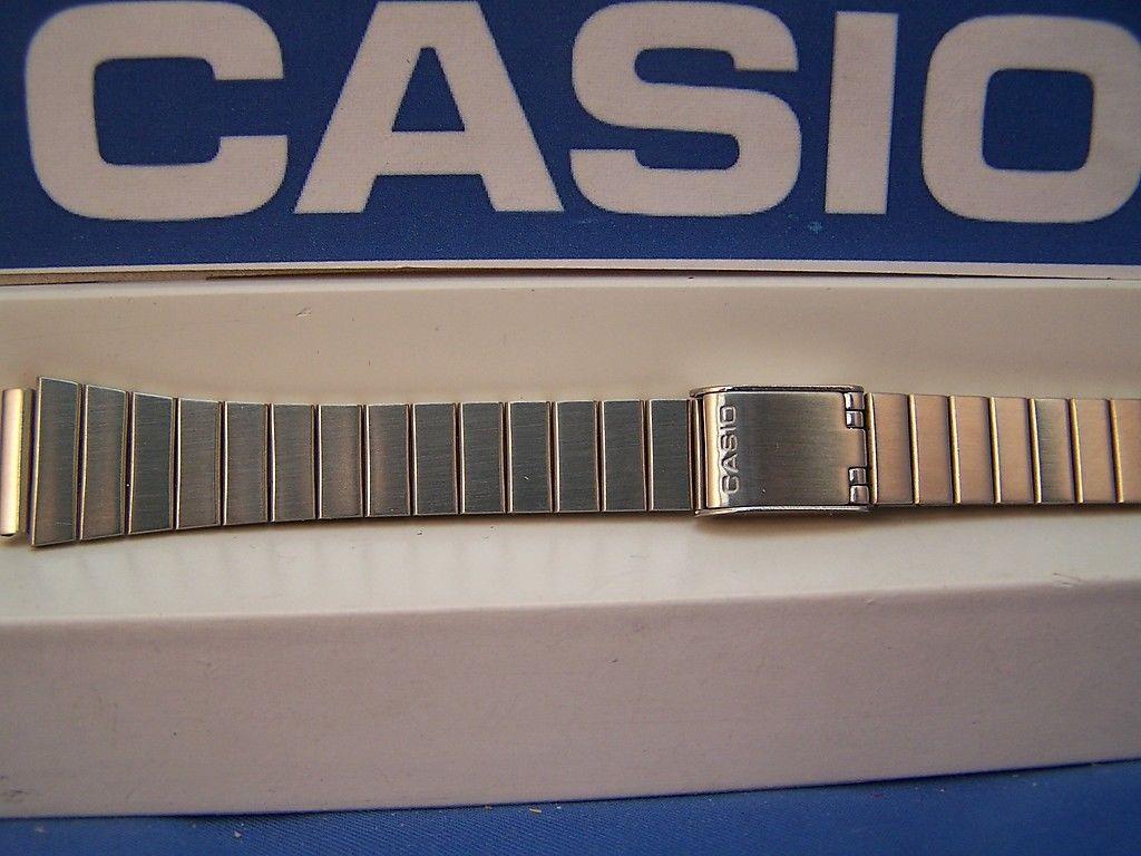 Casio Watchband LA-670 Original Lds 13mm Wide All Steel Bracelet w/ Snap Buckle