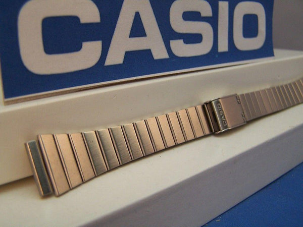 Casio watchband LA-670 Original Lds 13mm Wide All Steel Bracelet w/ Snap buckle