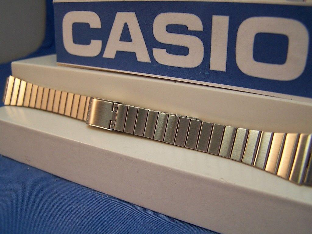 Casio Watchband LA-670 Original Lds 13mm Wide All Steel Bracelet w/ Snap Buckle