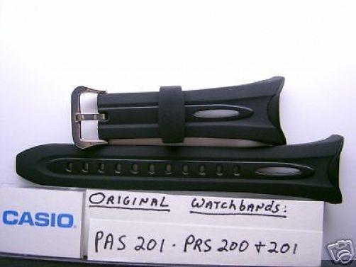 Casio Watchband PAS-201 PRS-200 PRS-201 Black Resin Strap