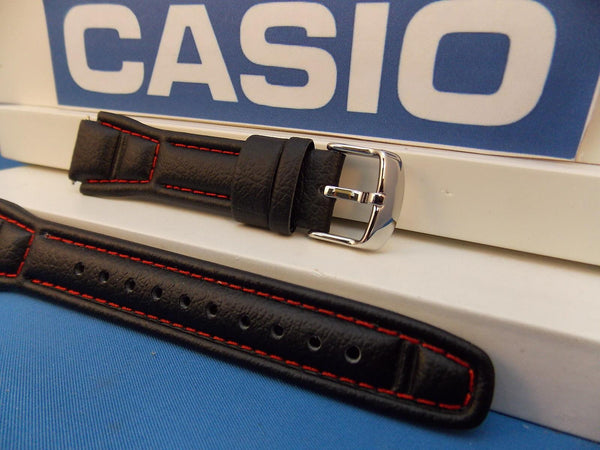 Casio watchband AQF-102 WL-4 Leather  With Red Stitching. Watchband