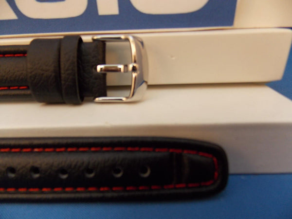 Casio watchband AQF-102 WL-4 Leather  With Red Stitching. Watchband