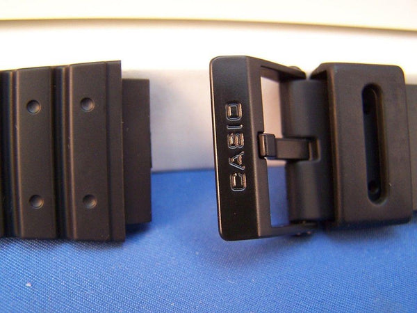 Casio watchband MW-400 Black Resin  w/Black Logo buckle