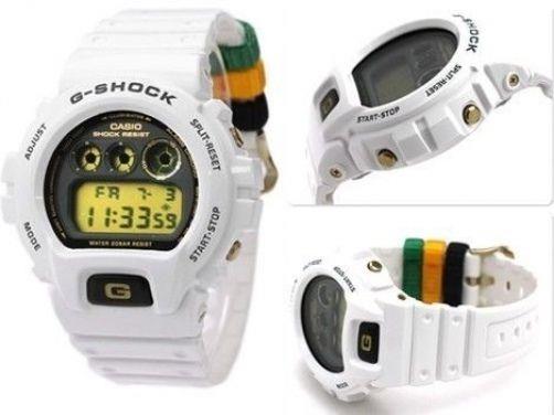 Casio Watchband DW-6900 R-7 White G-Shock Strap w/Multi-Colored Keepers