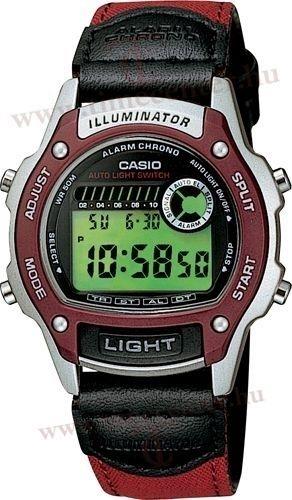 Casio Watchband W-94 HB Red/Black Nylon Mesh/Leathr 18mm Mens Illuminator Strap