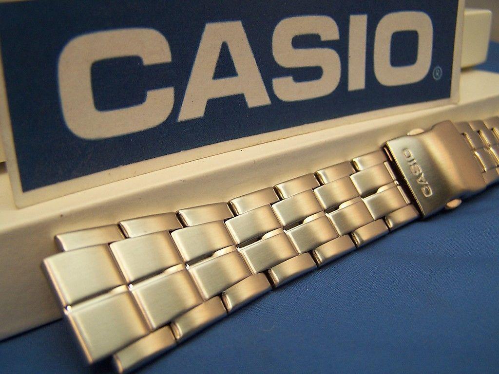 Casio Watchband AQF-100 WD Steel Bracelet Silver Tone For Tide Graph Watch