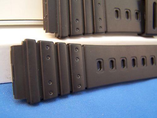 Casio watchband AQ-100, MRD-201 black Resin gold tone buckle