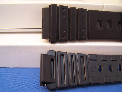 Casio watchband AQ-100, MRD-201 black Resin gold tone buckle