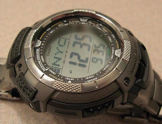 Casio Watch Parts PAW-1100 T, PRW-1100, PAG-80 T, PRG-80 T Bezel Titanium Tone