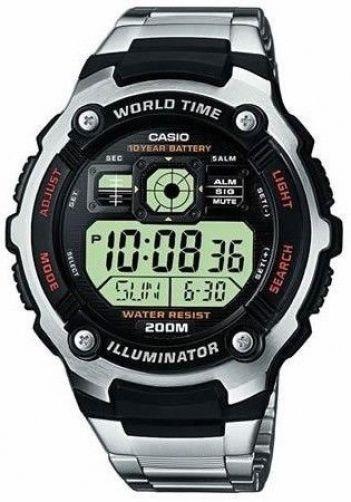Casio watchband AE-2000, W-S220 Steel Bracelet SilverTone W/Push Button buckle