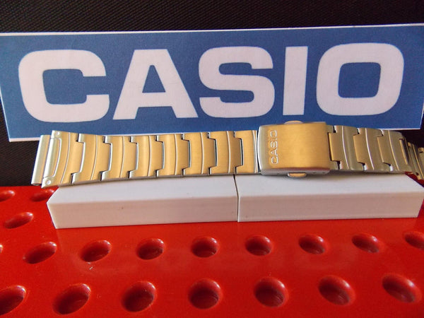 Casio watchband W-211 D Bracelet Silver Tone Stainless Steel w/Push Button buckle