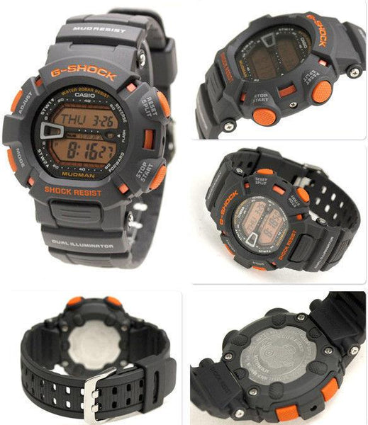 Casio Watchband G-9000 MX-8 Gray Mud Resist Dual Illuminator G-Shock Strap.