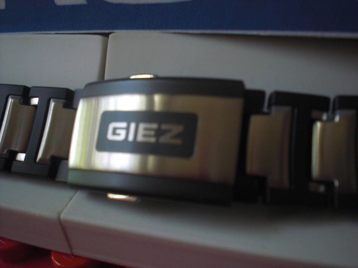 Casio watchband GS-1300 GIEZ Bracelet Steel/Black Resin w/Push Button Buckle