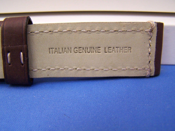 Swiss Army watchband Chrono Pro Stitched Brown Leather w/ Deploy Bkle 21mm