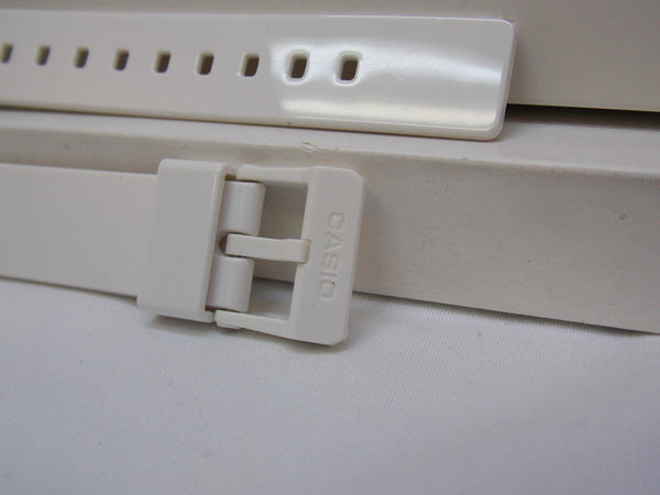 Casio Watchband LRW-200 White Polished Resin. 14mm Ladies White Sport Strap