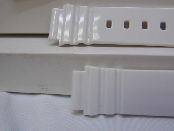 Casio Watchband LRW-200 White Polished Resin. 14mm Ladies White Sport Strap