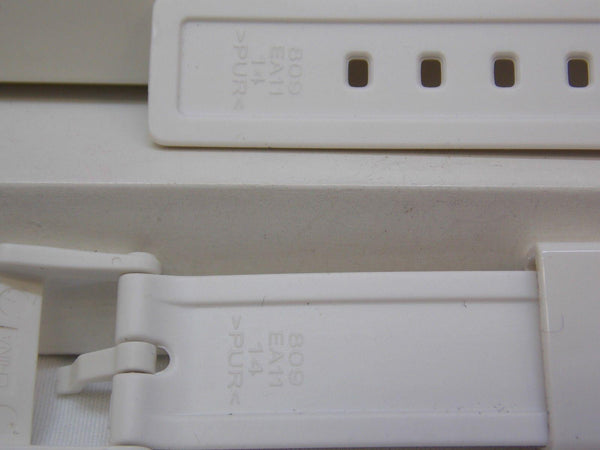 Casio Watchband LRW-200 White Polished Resin. 14mm Ladies White Sport Strap