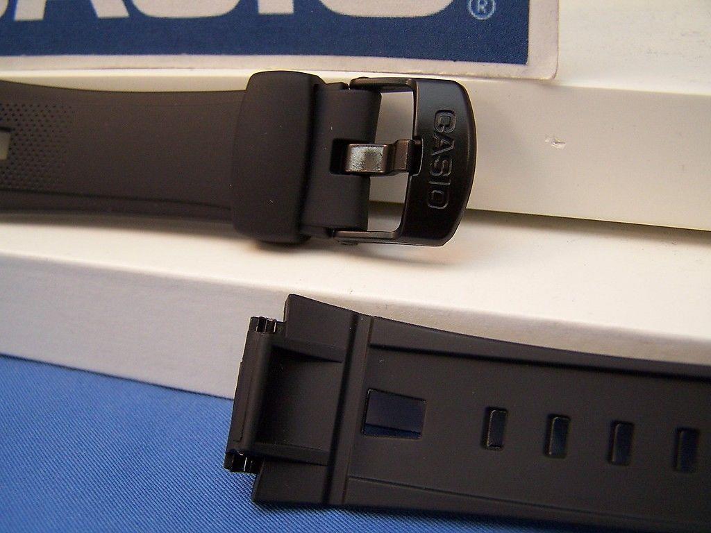 Casio Watchband AQ-190 W-1. Black Resin Casio Strap Watchband