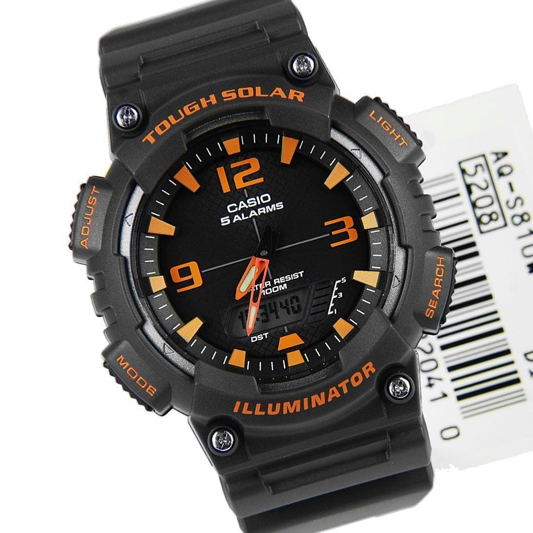 Casio watchband AQ-S810 & W-735 Black Rubber for Tough Solar Illuminator