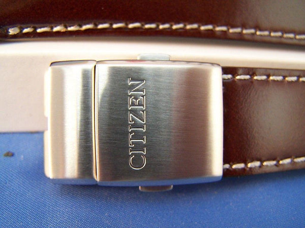 Citizen Watchband BJ7010 Brown Leather 22mm Strap With Deployment buckle