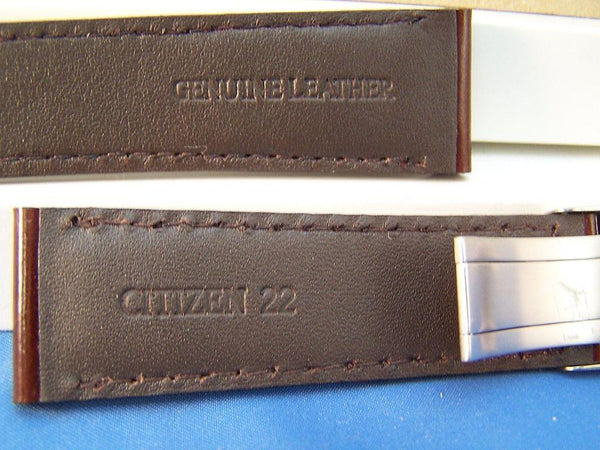 Citizen Watchband BJ7010 Brown Leather 22mm Strap With Deployment buckle