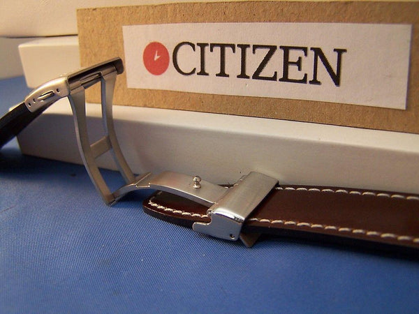 Citizen Watchband BJ7010 Brown Leather 22mm Strap With Deployment buckle