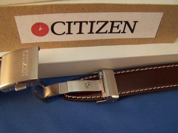 Citizen Watchband BJ7010 Brown Leather 22mm Strap With Deployment buckle
