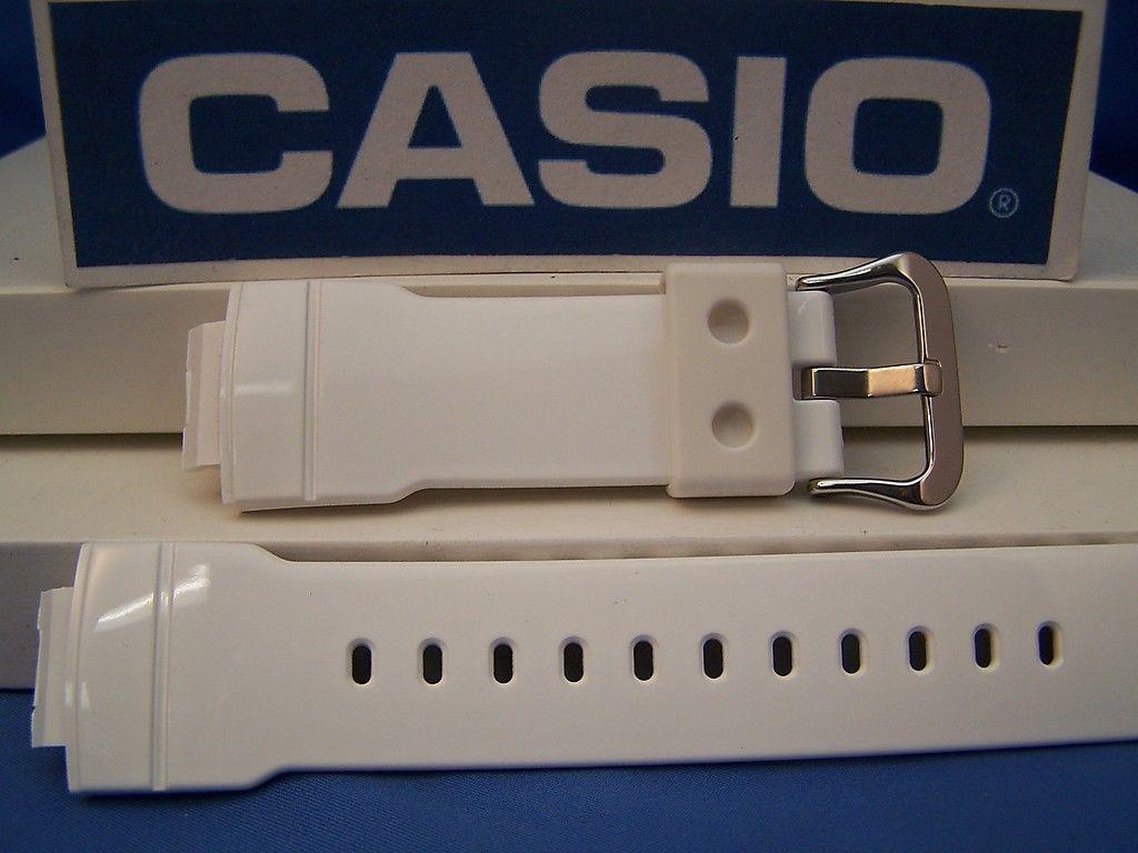Casio Watchband AW-591 SC-7 Shiny White Resin Strap For Digital Analog G-Shock