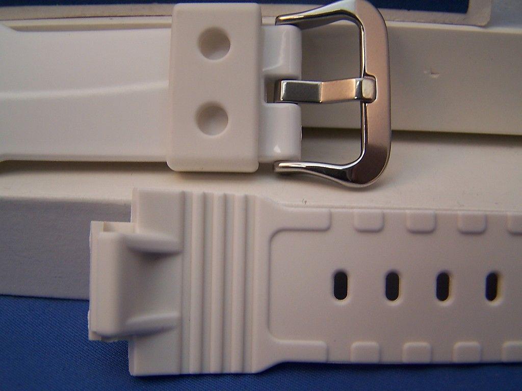 Casio Watchband AW-591 SC-7 Shiny White Resin Strap For Digital Analog G-Shock