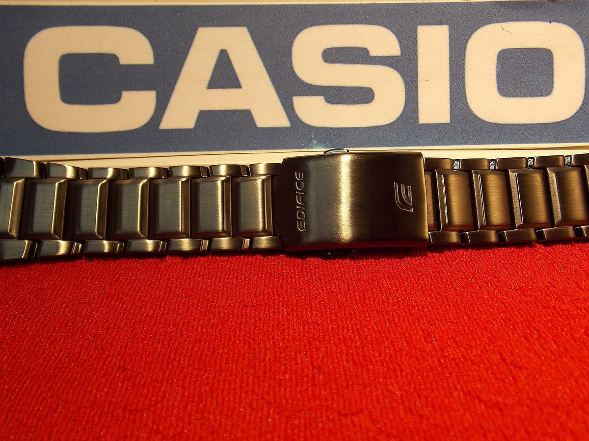 Casio Watchband EFA-131 D. Black PVD Steel Edifice Bracelet. Black Metal Band